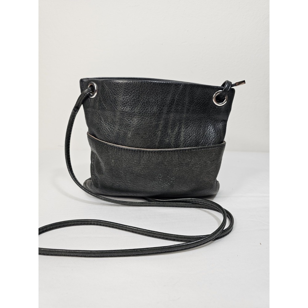 Vintage MARGOT  Black Leather Crossbody Bag - EUC -
